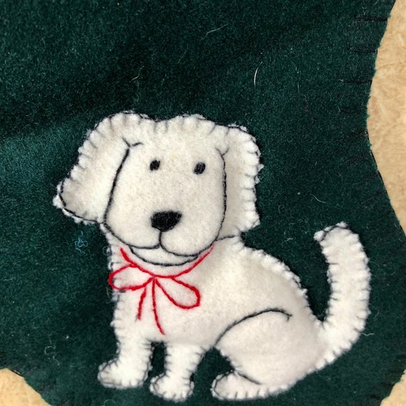 C & F Creations 20" 3D TOP Dog FELT Christmas Stocking Plush Textured Joy New - Picture 6 of 11